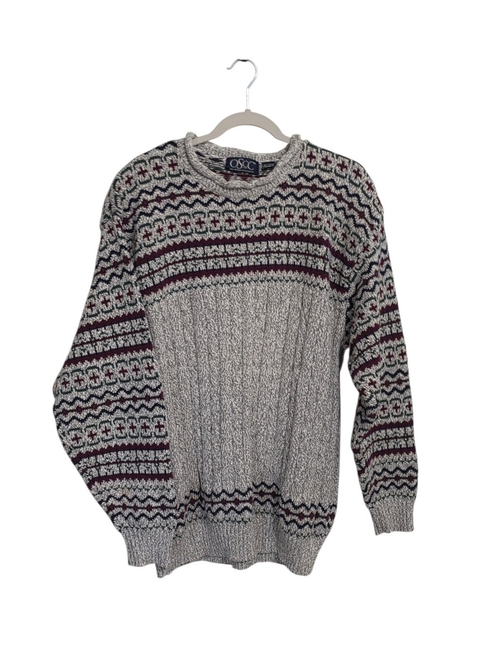 Vintage Mens Fair Isle Roll Neck Sweater XL Fisherman New England Holiday